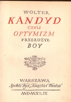 Kandyd, czyli optymizm, 1949 r.