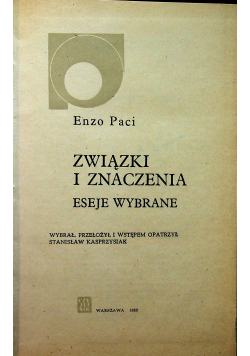 Związki i znaczenia Eseje wybrane