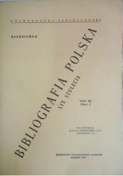 Bibliografia Polska XIX stulecia, tom 12