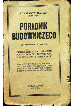 Poradnik budowniczego 1924 r