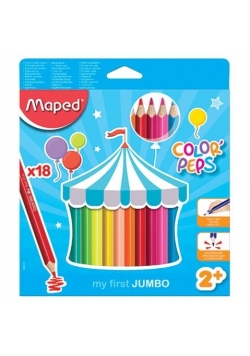 Kredki Colorpeps Jumbo trójkątne 18 kolorów MAPED