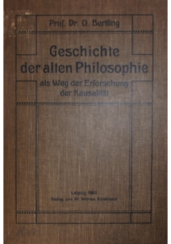 Geschichte der alten Philosophie, 1907 r.