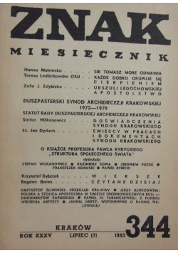 Znak miesięcznik 344 lipiec/1983