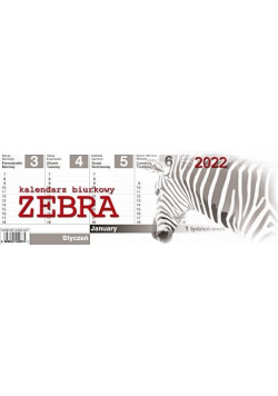 Kalendarz 2022 Biurkowy poziomy Zebra PP