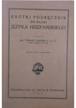 Krótki podręcznik do nauki języka hiszpańskiego, 1929 r.