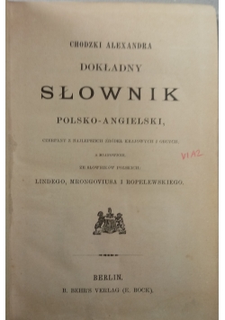 Dokładny słownik polsko angielski  1874 r