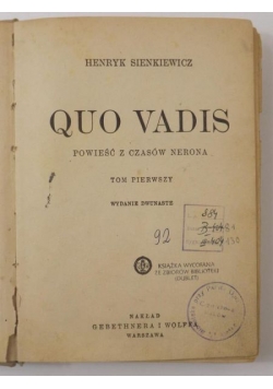 Quo Vadis, Tom I, 1946 r.
