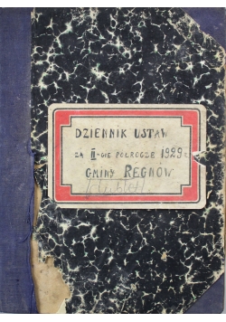 Dziennik Ustaw za II półrocze 1929 r Gminy Regnów 1930 r