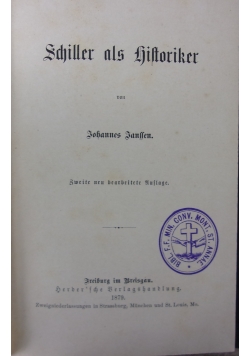 Schiller als Historiker, 1879 r.