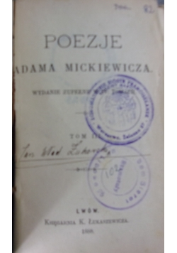 Poezje Adama Mickiewicza. Tom III, 1888 r.