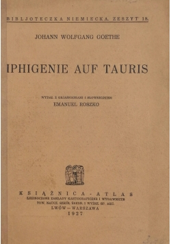 Iphigenie auf tauris, 1927 r.