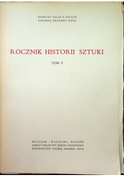 Rocznik historii sztuki tom V