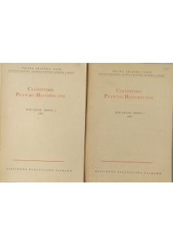 Czasopismo Prawno-Historyczne, tom XXVII, cz. 1 i 2