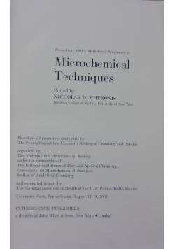 Microchemical Techniques