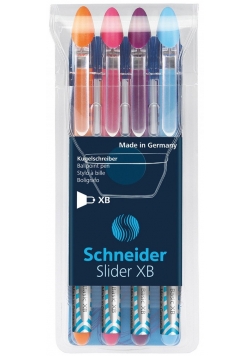 Zestaw długopisów Schneider Slider Basic XB 4 sztuki mix kolorów neonowych