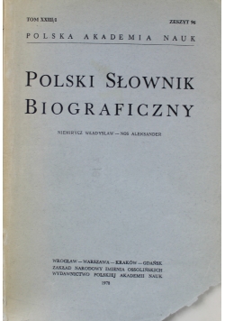 Polski Słownik Biograficzny zeszyt 96