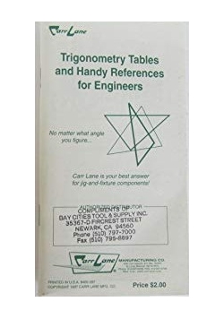 Trigonometry Tables and Handy References for Engineers