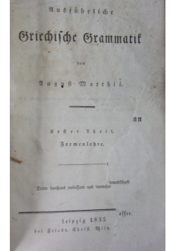 Uusfuhrliche griechische grammarik, 1835r.