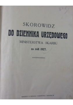Skorowidz do dziennika urzędowego ,1927r.