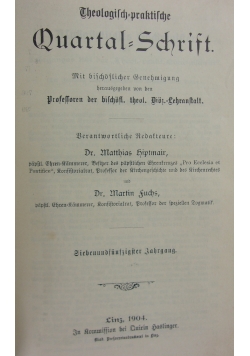 Theologifch praft quartal schrift, 1904r.