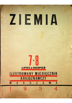 Ziemia rocznik XXIV rok 1934 r nr 7 i 8