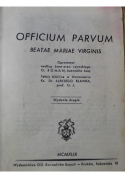 Officium Parvum 1949 r.