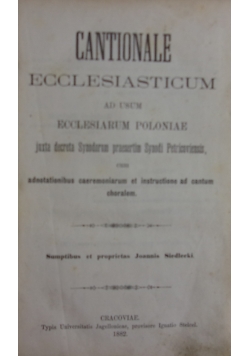 Cantionale ecclesiasticum , 1882 r.