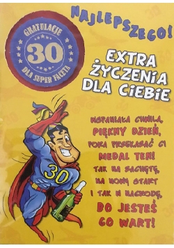 Karnet Party naklejany B6 + koperta Urodziny 30 wzór nr 06 (opakowanie 2 sztuki)