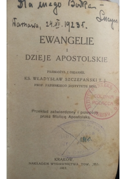 Ewangelie i Dzieje Apostolskie, 1917 r.