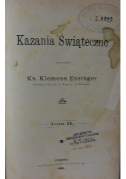 Kazania Świąteczne , 1900 r.