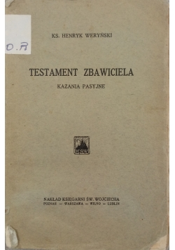 Testament Zbawiciela,1928r