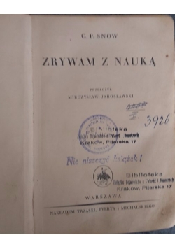 Zrywam z nauką, 1937r