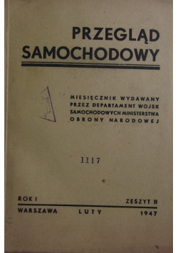 Przegląd Samochodowy ,1947r. , zeszyt II