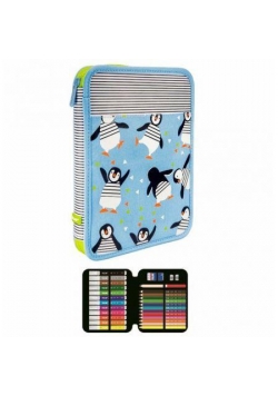 Piórnik 1 poz. z wyprawką duży Penguins MILAN