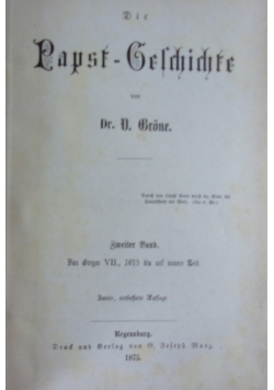 Die Papst - Geschichte, 1875 r.