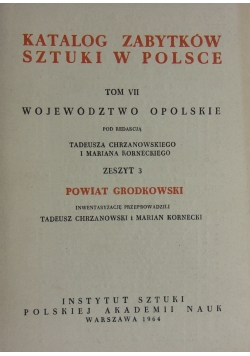 Katalog zabytków sztuki w Polsce, Tom VII zeszyt 3