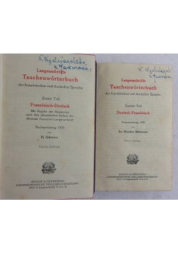 Langenscheidts Taschenworterbuch, tom I-II, 1929 r.