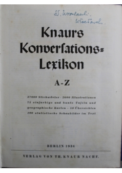 Knaurs Konversations Lexikon A - Z 1936 r.