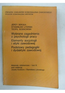 Wybrane zagadnienia z psychologii pracy