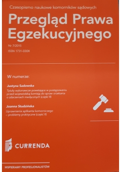 Przegląd prawa egzekucyjnego Nr 7/2015