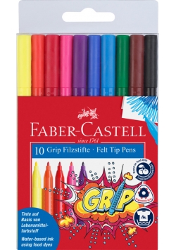 Flamastry Faber-Castell Grip 10 kolorów w etui