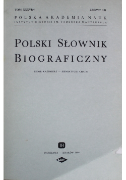 Polski Słownik Biograficzny Zeszyt 151