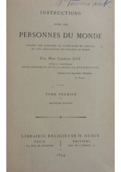 Instructions pour les personnes du Monde, 1894 r.