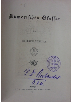 Sumerisches Glossar, 1914r.