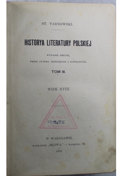 Historya literatury polskiej  tom III 1903 r.