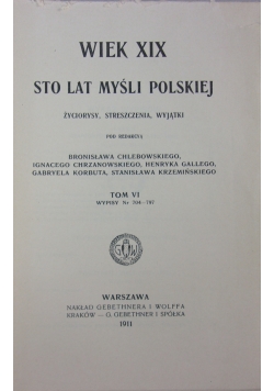 Wiek XIX sto lat myśli polskiej, 1913 r.