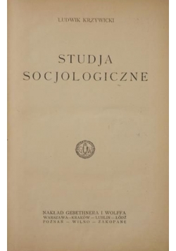 Studja socjologiczne, ok. 1930 r.