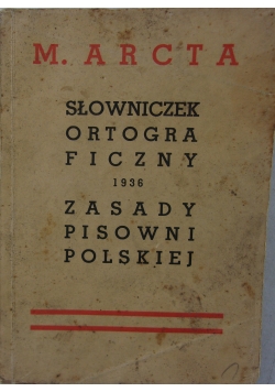 Słowniczek ortograficzny, 1936 r.