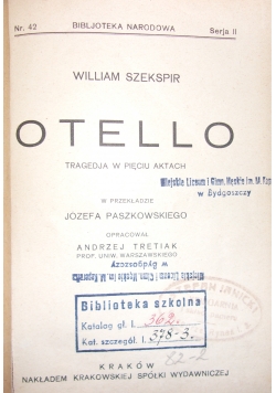 Otello, 1927 r.