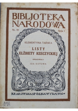 Listy Elżbiety Rzeczyckiej 1927 r.